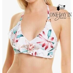 La Blanca Floral Underwire Bikini Top Size 14